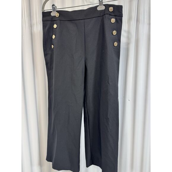 Haver & Blair London Pants Cropped Womens L Black PullOn Stretch 34-38 - Picture 1 of 6